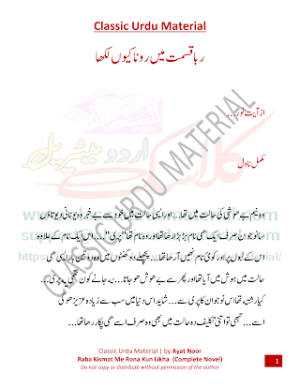 Raba kismat me rona kun likha novel 
