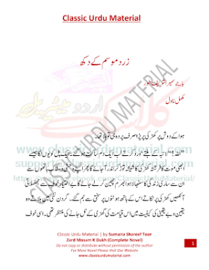 zard mosam k dukh novel 